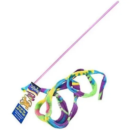 2 Pack CAT DANCER Cat Charmer Colorful Ribbon Exercise Toy- 2 Pack Tie Dye image {5}