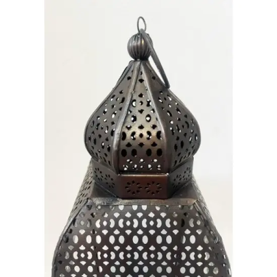 Essential Decor & Beyond 19" Moroccan Metal Hanging Lantern Decorative Accent image {3}