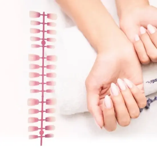 Unique Bargains Crescent Short Coffin Fake Nails 1 Pc image {2}