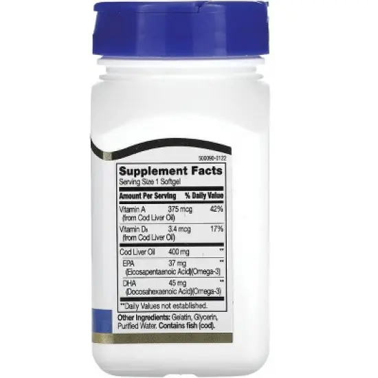 21st Century Norwegian Cod Liver Oil 400 mg 110 Softgels image {1}