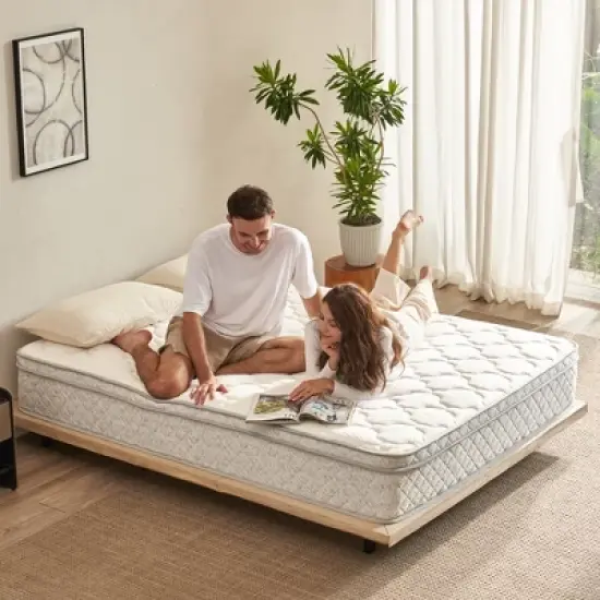Dolonm Twin Size Mattress,12" Hybrid Twin Mattress,in a Box Hybrid Spring , Medium Firm image {5}