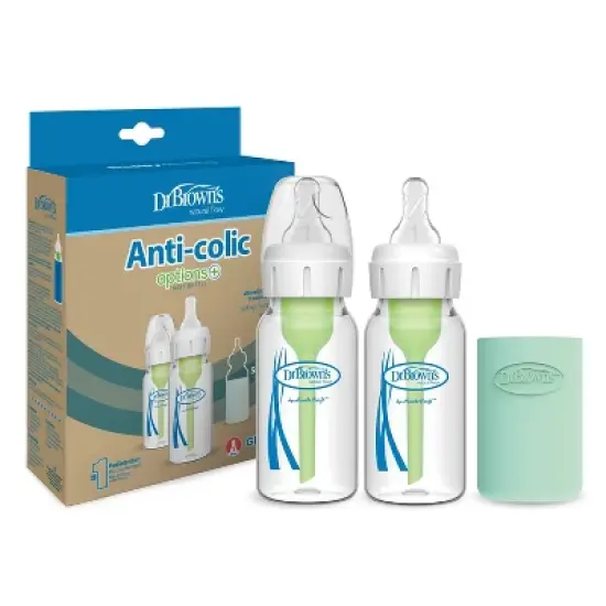 Dr. Brown's Anti-Colic Options+ Glass Baby Bottle - 4oz/2pk image {2}