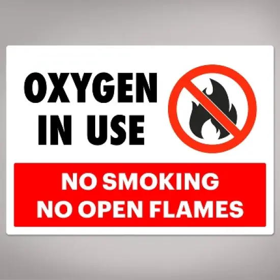 Avery Oxygen in Use No Smoking Sign Label Stickers, Waterproof, UV Resistant, Preprinted, 5" x 3.5", 8 Stickers image {6}