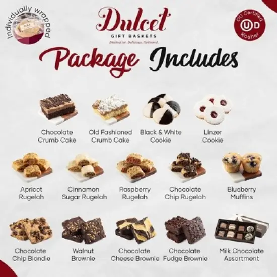 Gourmet Gift Baskets Cakes, Brownies and cookies Gift Baskets, Retirement Food Gift Basket for Women, Teacher, and Doctor by Dulcet Gift Baskets image {4}