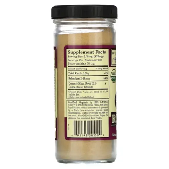 WHOLE WORLD BOTANICALS Organic Royal Maca Powder, 6.17 OZ image {1}