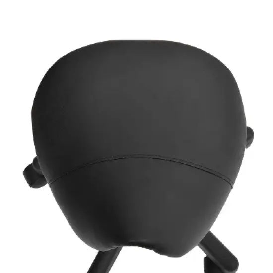 HOMCOM Rolling Saddle Stool, Swivel Salon Chair, Ergonomic Faux Leather Stool, Adjustable Height with Wheels for Spa, Salon, Massage, Office, Black image {5}