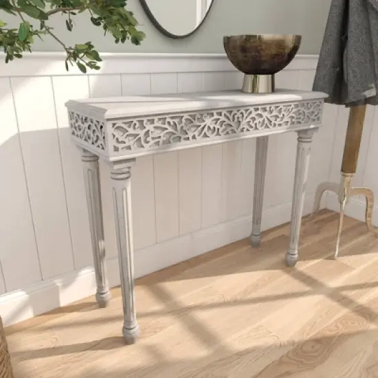 Farmhouse Mango Wood Console Table - Olivia & May image {9}
