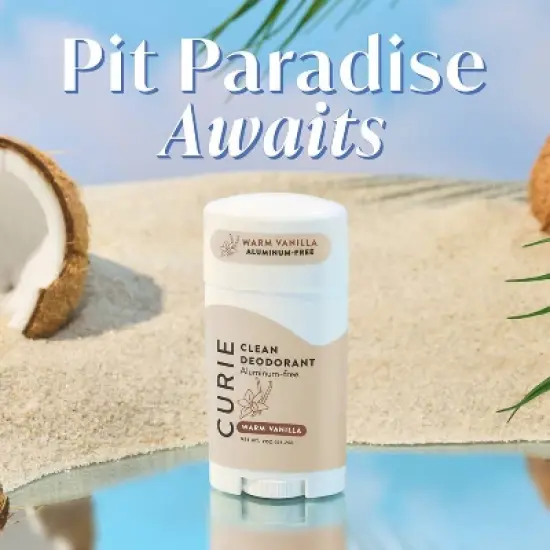 Curie Solid Deodorant Stick Warm Vanilla - Aluminum-Free 2oz image {1}