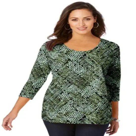 Jessica London Women&rsquo;s Plus Size Scoop-Neck Tee image {20}