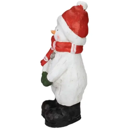 Northlight Standing Snowman Christmas Decoration - 17" - White and Red image {1}