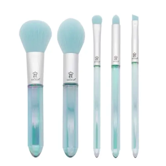 MODA Brush Mythical Crystal 5pc Makeup Brush Set, Includes Powder, Shadow, and Smoky Eye Makeup Brushes image {10}