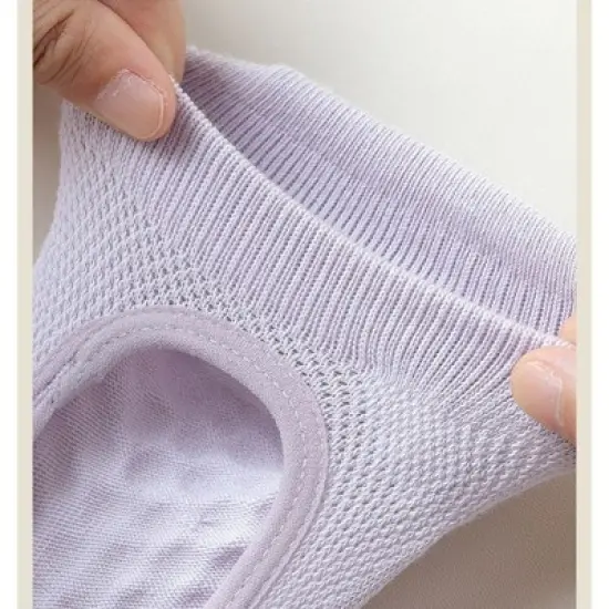 Anna-Kaci 4 Pairs Women's Non-Slip Yoga Socks Soft Cotton Grip Sole Low-Cut Design with Arch Ventilation for Pilates Barre image {6}