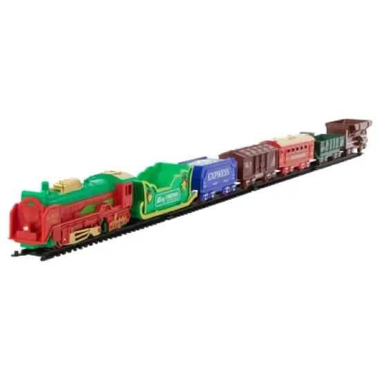 Northlight 23 Pc Battery Operated Lighted and Animated Classic Christmas Train Set with Oval Track image {1}