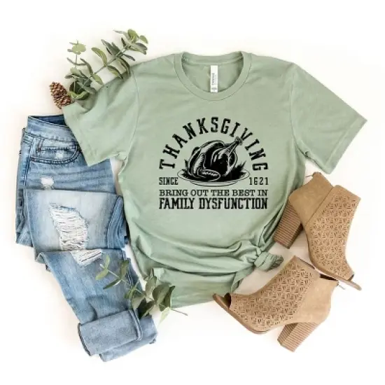 Simply Sage Market Women's Thanksgiving Family Dysfunction Short Sleeve Graphic Tee image {1}