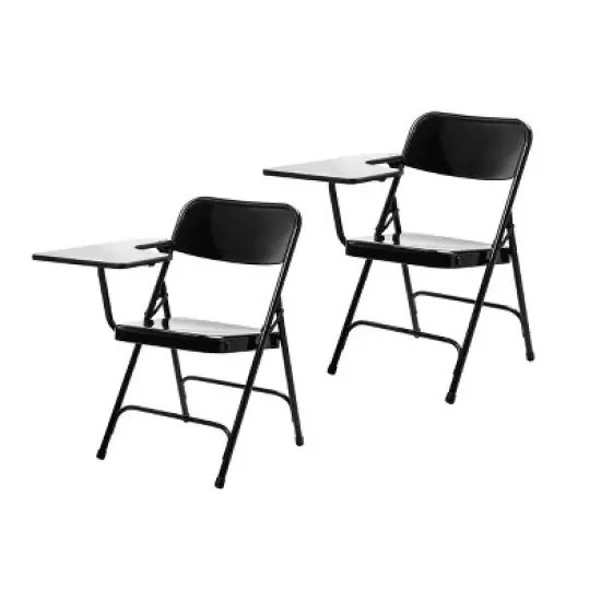 2pk Tablet Arm Folding Chair Black- Hampden Furnishings image {10}