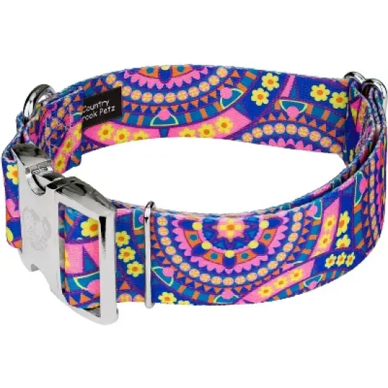 Country Brook Petz HossFit Jr Wide Premium  Dog Collar - Groovy Collection image {2}