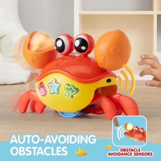 Joyfy Crawling Crab Baby Toy -Tummy Time Toy for Boys Girls, Interactive Big Crab Toy with Lights Buttons, Dancing Crab Obstacles, Gift for Toddlers image {3}