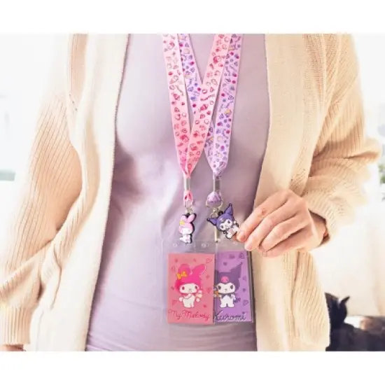 Surreal Entertainment Sanrio My Melody And Kuromi Lanyards With ID Badge Holders and Charms | Set of 2 image {8}