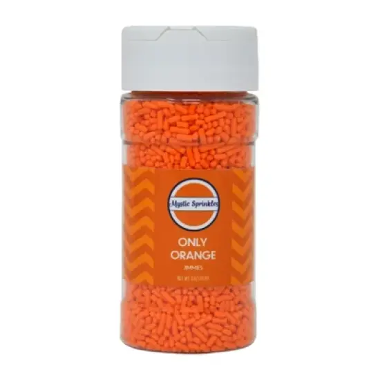 Mystic Sprinkles Only Orange Jimmies Sprinkles 3oz Bottle image {1}