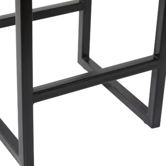 Industrial Cowhide and Metal Counter Height Barstool Gray - Olivia & May image {6}