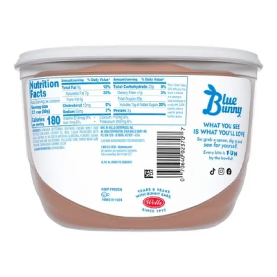 Blue Bunny Soft Chocolate Frozen Dessert - 46 fl oz image {1}