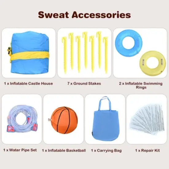 Costway 7 in 1 Inflatable Dual Slide Water Park Climbing Bouncer image {9}