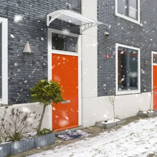 Karl Home | Winado 39 in. W x 5 in. D Plastic White Cover Retractable Door / Window Awning image {4}