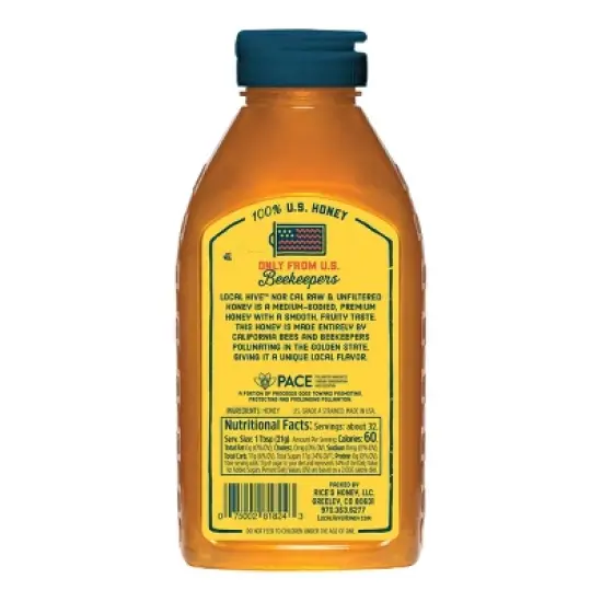 Local Hive Nor Cal Raw & Unfiltered Honey - 24oz image {1}