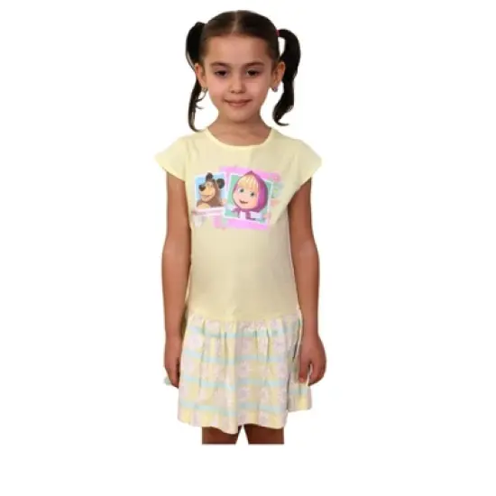 Masha and The Bear Short Sleeve Friends Forever Graphic Dress - Toddler image {2}