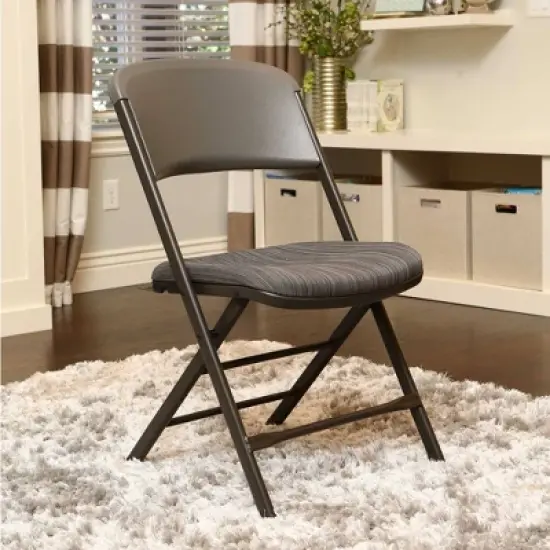 4pk Padded Commercial Grade Folding Chair Gray - Lifetime image {12}