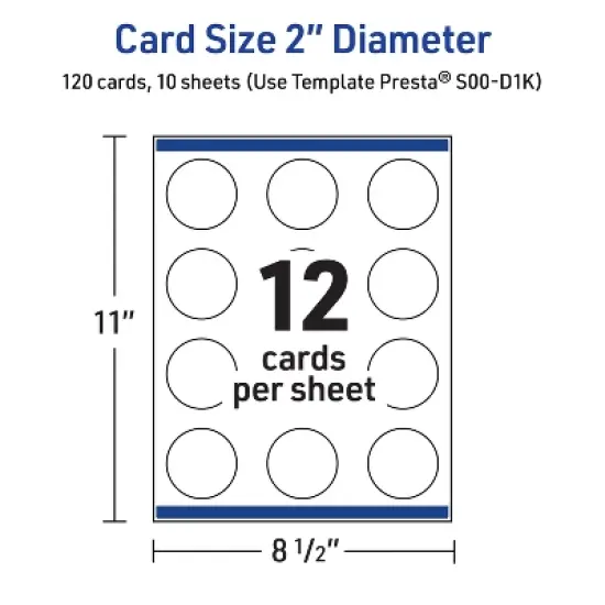 Avery&reg; Cards, 2" Diameter, Gold Beads, Matte White, 120ct image {4}