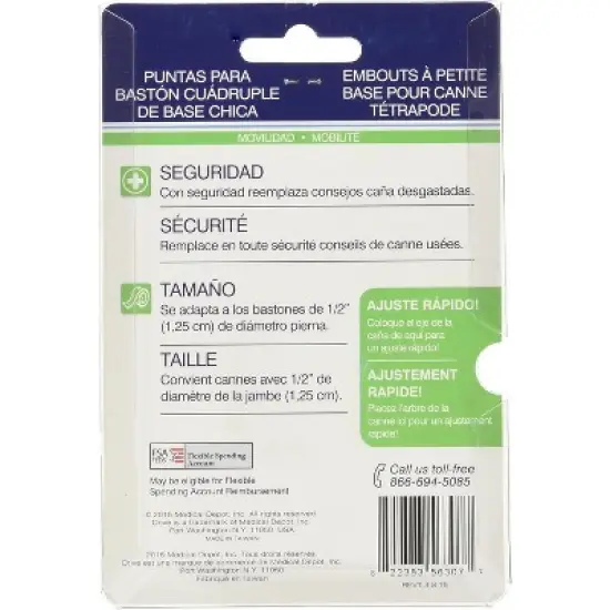 Drive Medical Cane Tip Black 1", 2 Ct image {1}