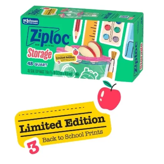 Ziploc Quart Food Storage Bags - 48 ct - Target Exclusive Back to School Designs image {11}