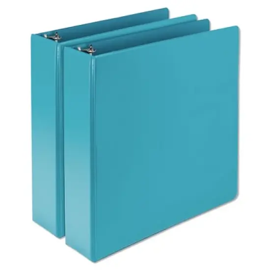 Samsill Earth&rsquo;s Choice Plant-Based Durable Fashion View Binder, 3 Rings, 2" Capacity, 11 x 8.5, Turquoise, 2/Pack image {2}