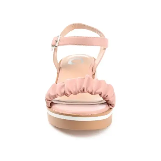 Journee Collection Womens Dexxla Buckle Ankle Strap Low Platform Sandals Rose 10 image {5}