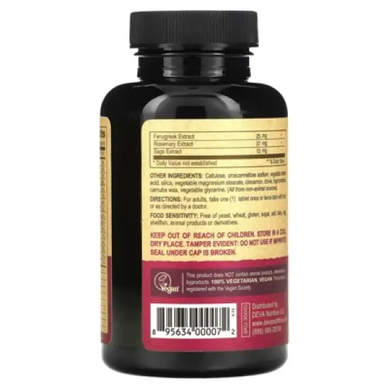 Deva Vegan Hair Nails & Skin with Biotin, 90 Tablets image {2}