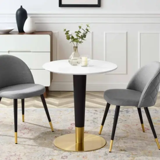 28" Zinque Dining Table Gold White - Modway image {4}
