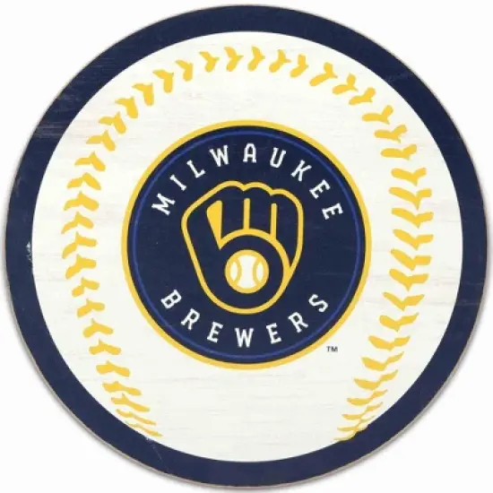MLB Milwaukee Brewers Baseball Wood Sign Panel image {4}