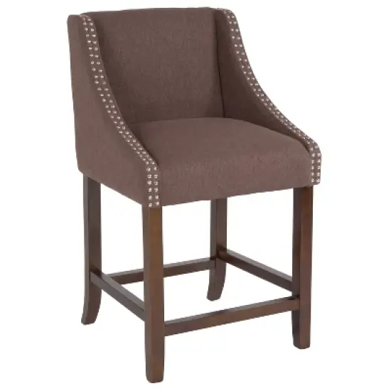 Merrick Lane Taylorsville 24 Inch Counter Height Stool with Nailhead Trim image {14}