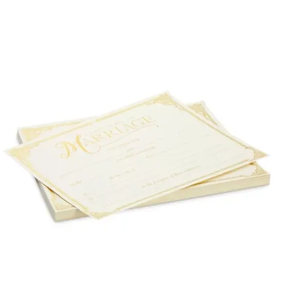 Juvale 48 Pack Marriage Certificates with Gold Foil Edges for Wedding Ceremony, Official Newly Weds, Proposals, Ivory Offset Paper,11 x 8.5 In image {5}