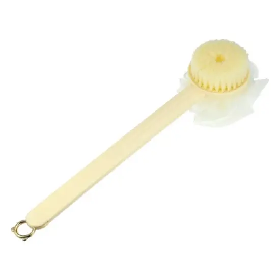 Unique Bargains Double-sided Long Handle with Bath Flower Bath Brush 14.96"x3.94"x2.76" 1 Pc image {7}