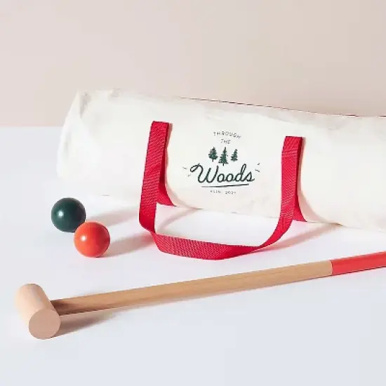 Manhattan Toy Through The Woods Two-Player 11-Piece Croquet Set for Kids with Travel Storage Bag image {5}
