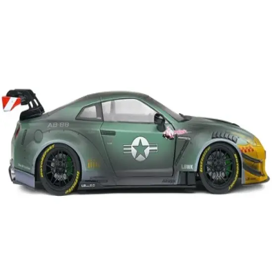 2022 Nissan GT-R (R35) RHD Liberty Walk 2.0 Body Kit "Army Fighter" "Competition" Series 1/18 Diecast Model Car by Solido image {2}