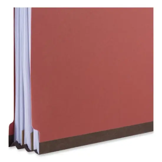 Universal Six-Section Classification Folders, Heavy-Duty Pressboard Cover, 2 Dividers, 6 Fasteners, Letter Size, Brick Red, 20/Box image {3}