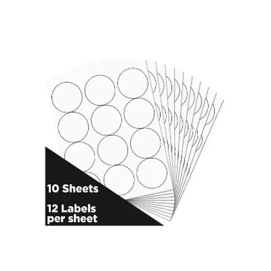 JAM Paper Circle Round Label Sticker Seals 2.5 Dia. White 120/Pack (2147615066) image {3}