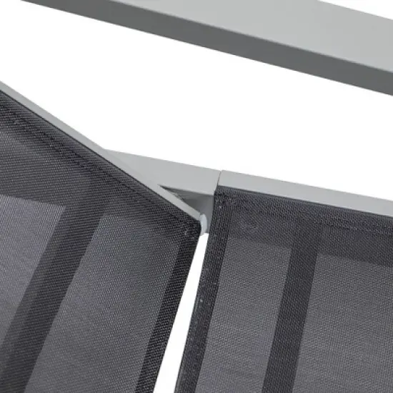 LeisureMod Marlin Modern Patio Sling Chaise Lounge Chair with Arms in Grey Aluminum &ndash; Outdoor Patio, Poolside, Balcony, Garden, Deck Seating image {10}