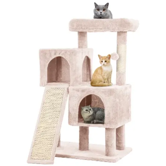 BestMassage Cat Tree 36 Inch Cat Tower Multi-Level Cat Activity Center with Spacious Condos Scratching Posts and Ramp for Indoor Cats image {9}