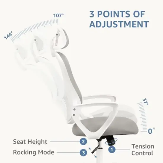 Comfy Gaming Chair: High-Back, Mesh, Rolling with Wheels, Adjustable Headrest, Lumbar Support image {2}