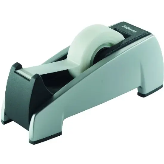 Fellowes Office Suites Desktop Tape Dispenser 1" Core Plastic Heavy Base Black/Silver 8032701 image {3}