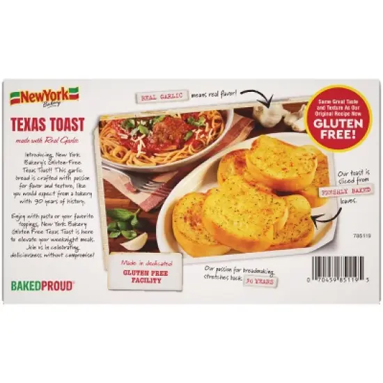 New York Bakery Gluten Free Frozen Garlic Texas Toast - 11.5oz/6ct image {7}